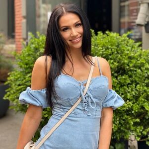 ShopMeko Halo Denim Corset Dress Small